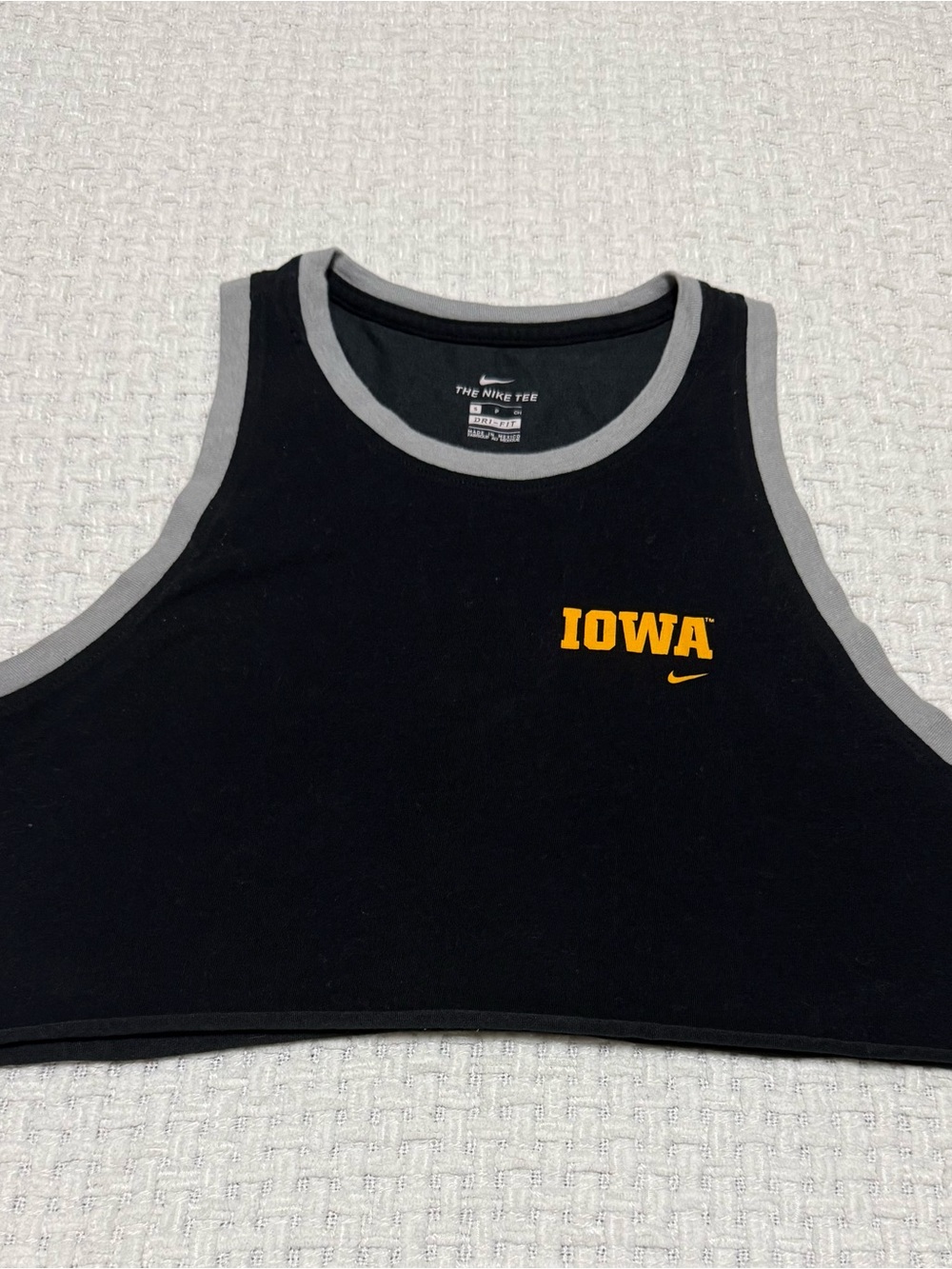 Nike Iowa Hawkeyes black cropped tank, women’s small.